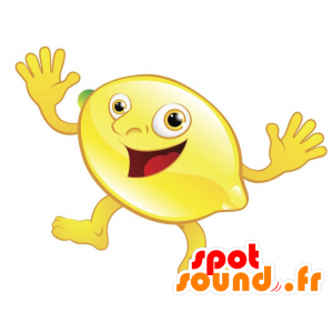 Mascota de limón gigante. mascota de la fruta de color amarillo - MASFR028892 - Mascotte 2D / 3D
