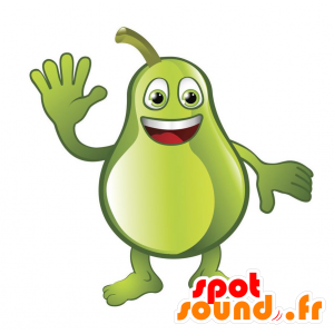 La mascota de pera verde gigante y sonriente - MASFR028893 - Mascotte 2D / 3D