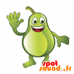 Mascotte gigante pera verde e sorridente - MASFR028893 - Mascotte 2D / 3D