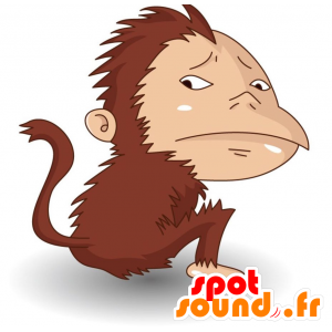 Mascotte de singe marron. Mascotte de chimpanzé - MASFR028897 - Mascottes 2D/3D