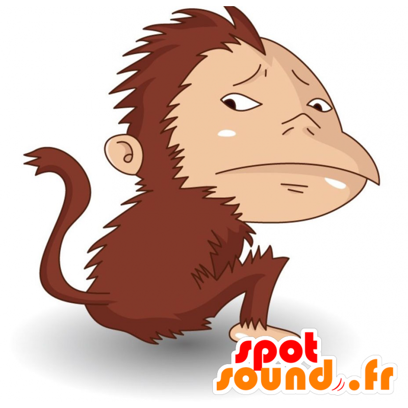 Mascotte de singe marron. Mascotte de chimpanzé - MASFR028897 - Mascottes 2D/3D