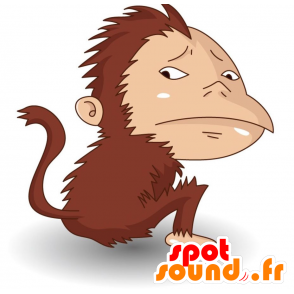 καφέ μασκότ πίθηκος. χιμπατζή μασκότ - MASFR028897 - 2D / 3D Μασκότ