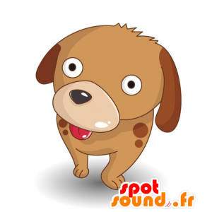 茶色で感動的な犬のマスコット-MASFR028898-2D / 3Dマスコット