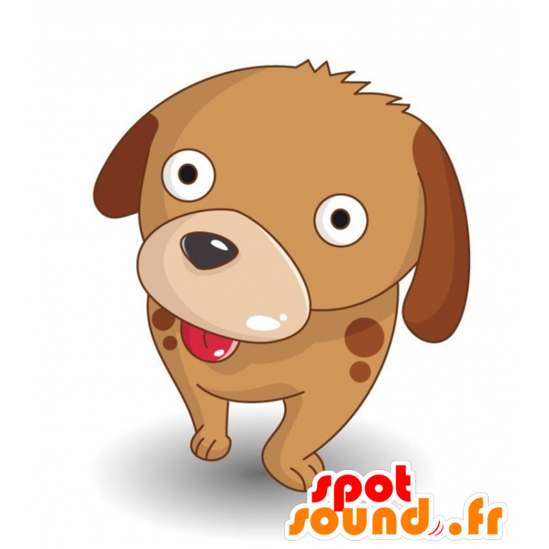 Cane mascotte marrone e toccante - MASFR028898 - Mascotte 2D / 3D