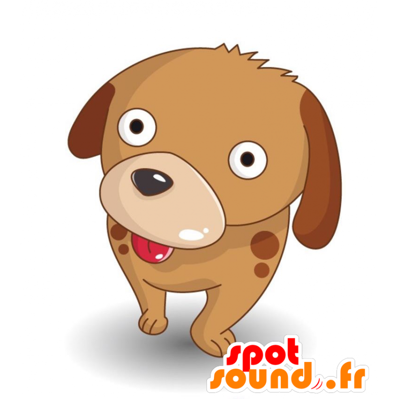 Dog mascot brown and touching - MASFR028898 - 2D / 3D mascots