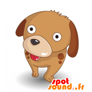 Cane mascotte marrone e toccante - MASFR028898 - Mascotte 2D / 3D