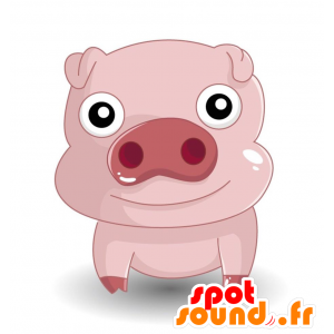 Mascot vaaleanpunainen sika, pullea ja hauskaa - MASFR028903 - Mascottes 2D/3D