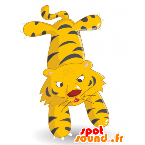 マスコットの黄色と灰色の虎、大成功-MASFR028906-2D / 3Dマスコット
