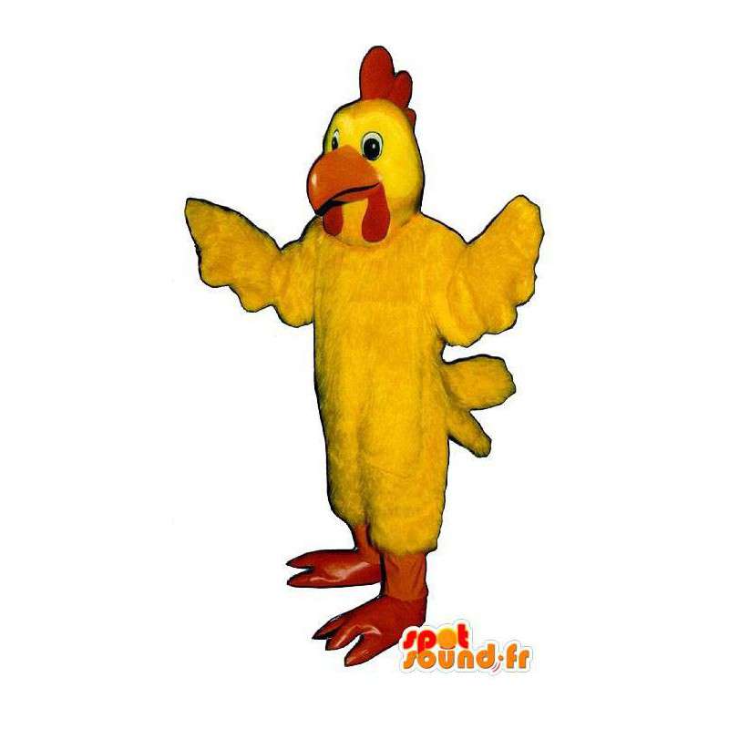 Mascot gallo de tamaño gigante amarilla. Traje polla amarilla - MASFR007323 - Mascota de gallinas pollo gallo