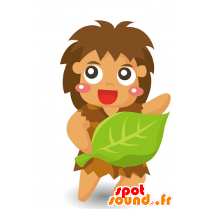 Mascot Cro-Magnon, a woman cave - MASFR028915 - 2D / 3D mascots