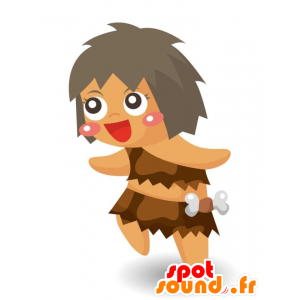 Cro-Magnon maskot, förhistorisk tjej - Spotsound maskot