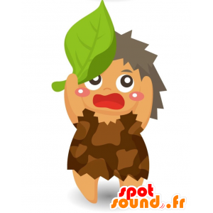 Mascotte di Cro-Magnon, la donna spaventata all'aria - MASFR028917 - Mascotte 2D / 3D