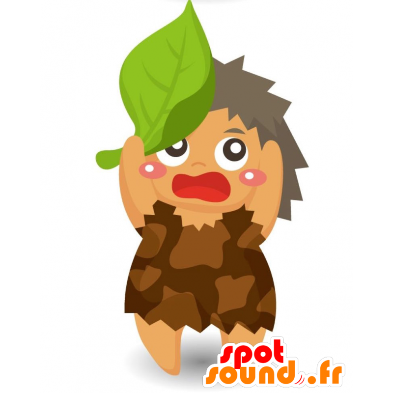 Mascot Cro-Magnon, the frightened woman to air - MASFR028917 - 2D / 3D mascots