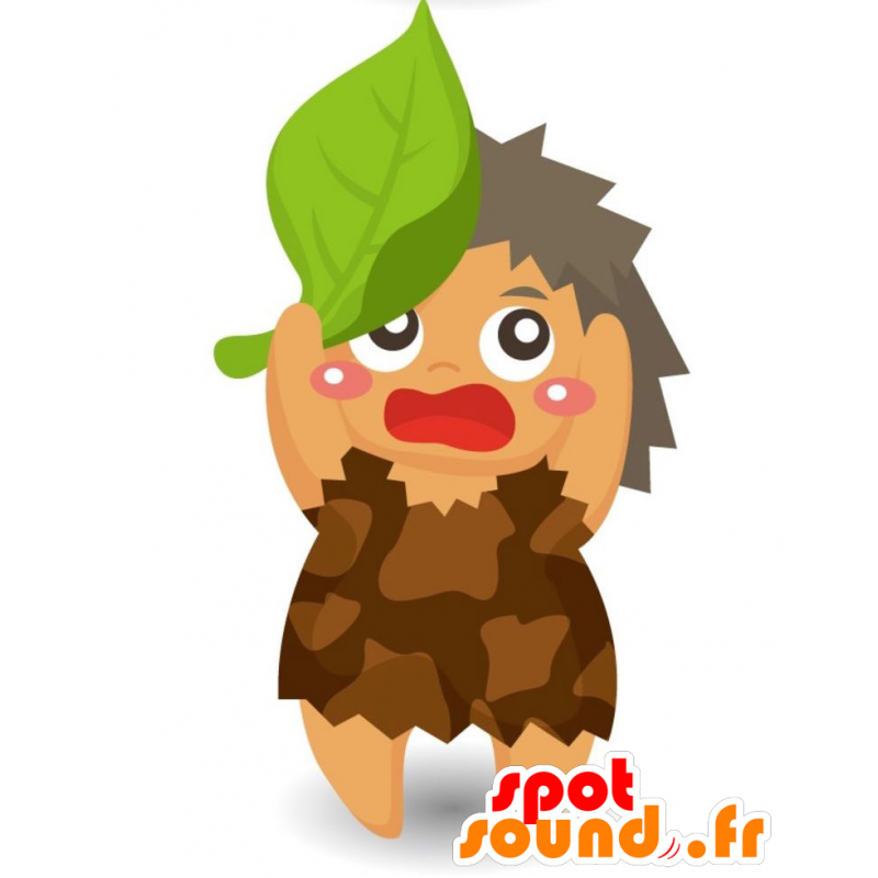 Mascot Cro-Magnon, en kvinne med skremt utseende - MASFR028917 - 2D / 3D Mascots