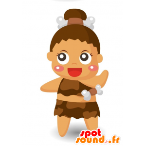 Mascotte di Cro-Magnon, donna preistorica - MASFR028918 - Mascotte 2D / 3D