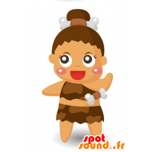 Cro-Magnon maskotka prehistoryczna kobieta - MASFR028918 - 2D / 3D Maskotki