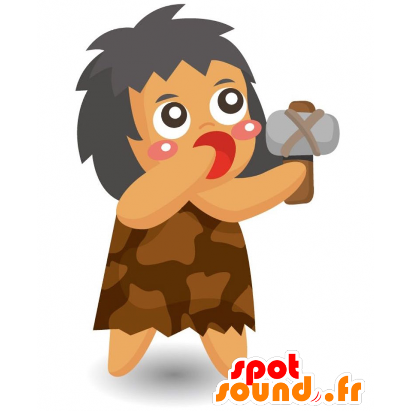 Mascotte di Cro-Magnon, donna preistorica - MASFR028919 - Mascotte 2D / 3D