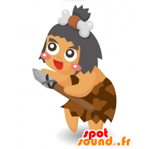 Mascot donna preistorica. Mascotte Cro-Magnon - MASFR028920 - Mascotte 2D / 3D