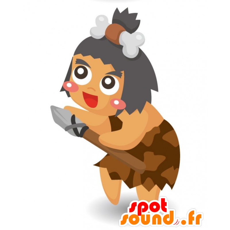 Maskot forhistorisk kvinne. Mascot Cro-Magnon - MASFR028920 - 2D / 3D Mascots