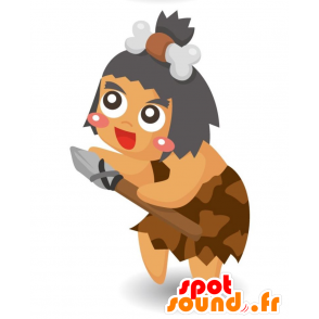 Mascot donna preistorica. Mascotte Cro-Magnon - MASFR028920 - Mascotte 2D / 3D