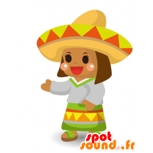 Mascot Mexicaanse vrouw, kleurrijke en glimlachen - MASFR028926 - 2D / 3D Mascottes