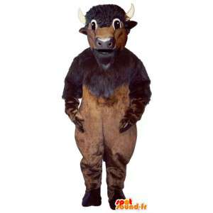 Brown buffalo mascot. Costume buffalo