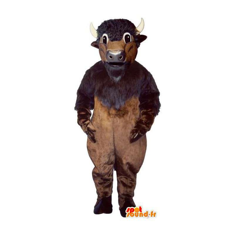 Brun buffelmaskot. Buffalo kostym - Spotsound maskot