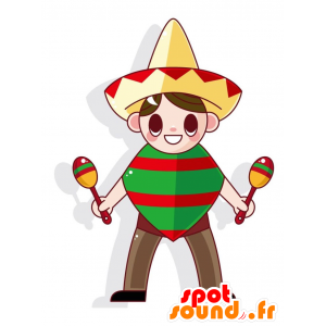 Mascot menino mexicano com...