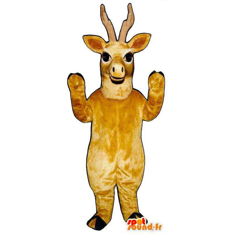 Geel herten mascotte. Reindeer Suit - MASFR007328 - Stag and Doe Mascottes