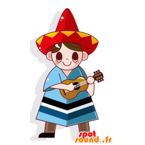 Mascot menino mexicano com...