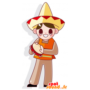 Mexikansk pojkemaskot, mycket färgglad och jovial - Spotsound