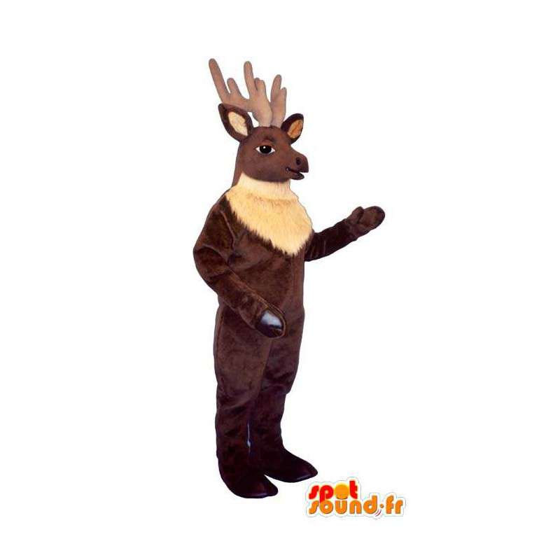 茶色の鹿のコスチューム、鹿-MASFR007331-鹿とDoeのマスコット