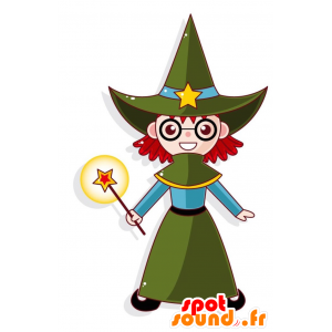 Mágico mascote. bruxa Mascot