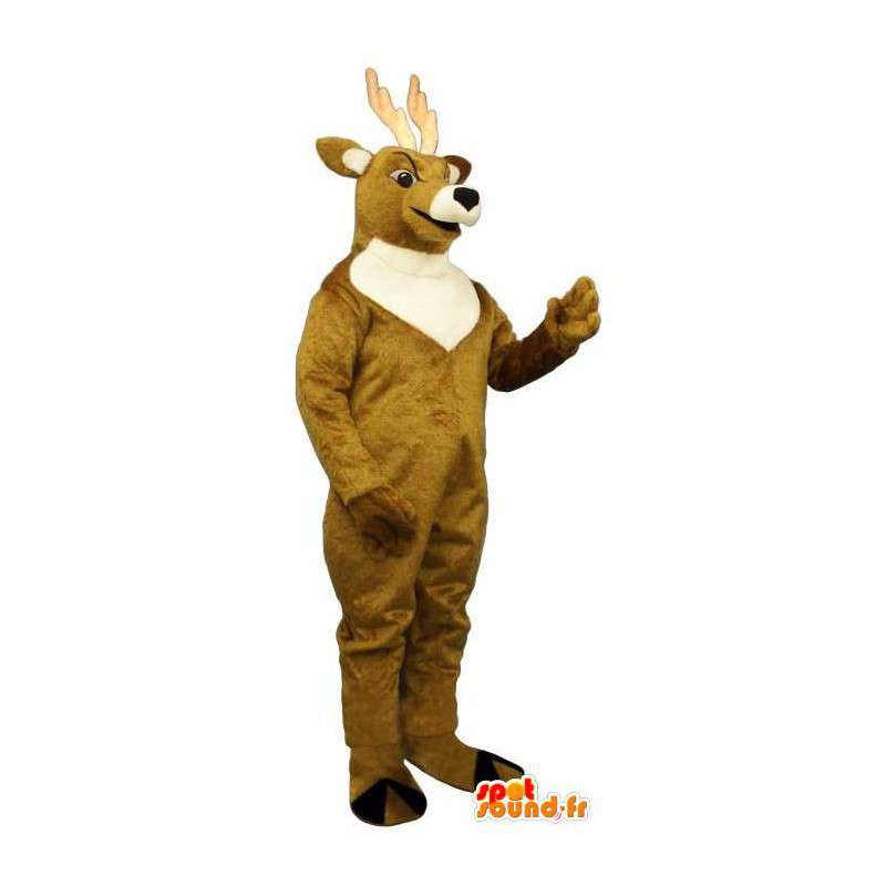 Brun og hvit hjort Mascot - MASFR007334 - Stag og Doe Mascots