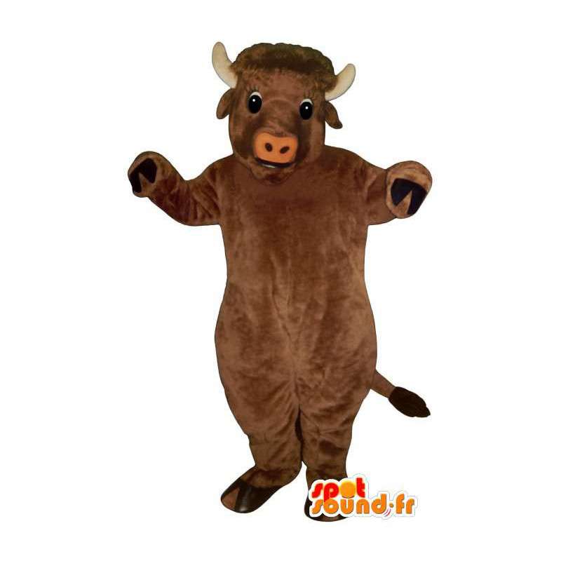 Brun buffalo maskot. Buffalo kostume - Spotsound maskot kostume