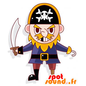 Wild pirat maskot med et træben - Spotsound maskot kostume