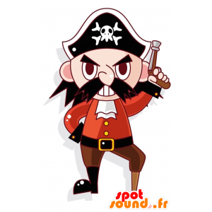 Mascote pirata do ar feroz,...