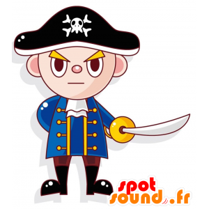 Pirat maskot, stolt udseende patriot - Spotsound maskot kostume