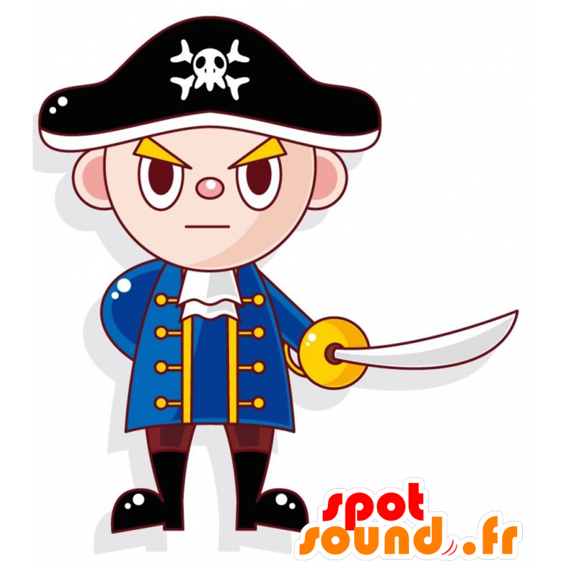 Pirate maskot, patriot hrdý na vzduchu - 2D / 3D maskoti - MASFR028971 - SpotSound.fr