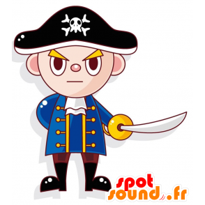 Pirate maskot, patriot hrdý na vzduchu - 2D / 3D maskoti - MASFR028971 - SpotSound.fr