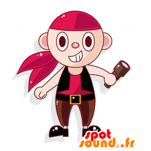 Pirate mascot, cheerful and...
