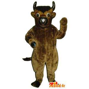 Bruin en zwart buffel mascotte - MASFR007339 - Mascot Bull