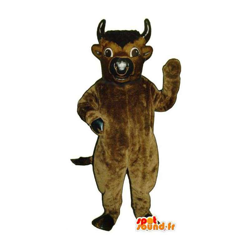 Bruin en zwart buffel mascotte - MASFR007339 - Mascot Bull