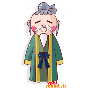 Mascotte Chinese man. Mascot oude man - MASFR028999 - 2D / 3D Mascottes