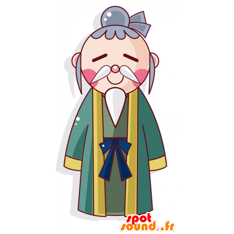 Mascotte Chinese man. Mascot oude man - MASFR028999 - 2D / 3D Mascottes