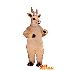 Beige hjort maskot. Reindeer Suit - MASFR007342 - Stag og Doe Mascots