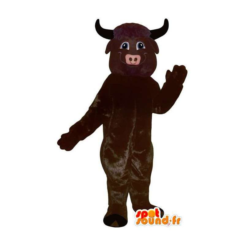 Mörkbrun buffelmaskot - Spotsound maskot