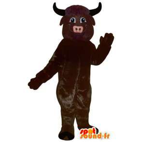 Mørk brun bøffel maskot - MASFR007343 - Mascot Bull