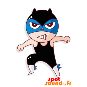 Wrestler maskot med en svart og blå drakt - MASFR029008 - 2D / 3D Mascots