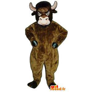καφέ ταύρο μασκότ. ταύρος φορεσιά - MASFR007344 - μασκότ Bull